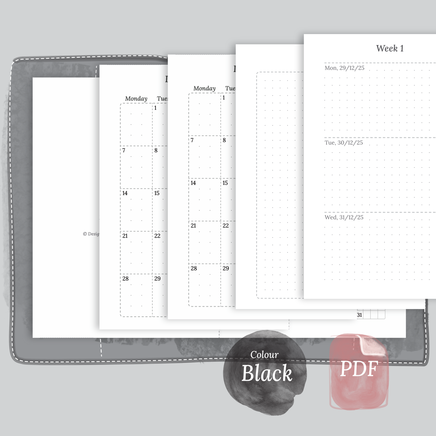 Bundle | Year at a glance, future log, monthly & week on 2 pages - TN Passport