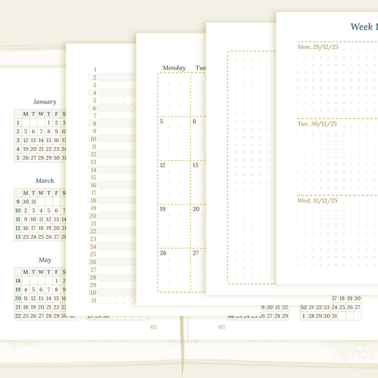Bundle | Year at a glance, future log, monthly & week on 2 pages - TN Passport