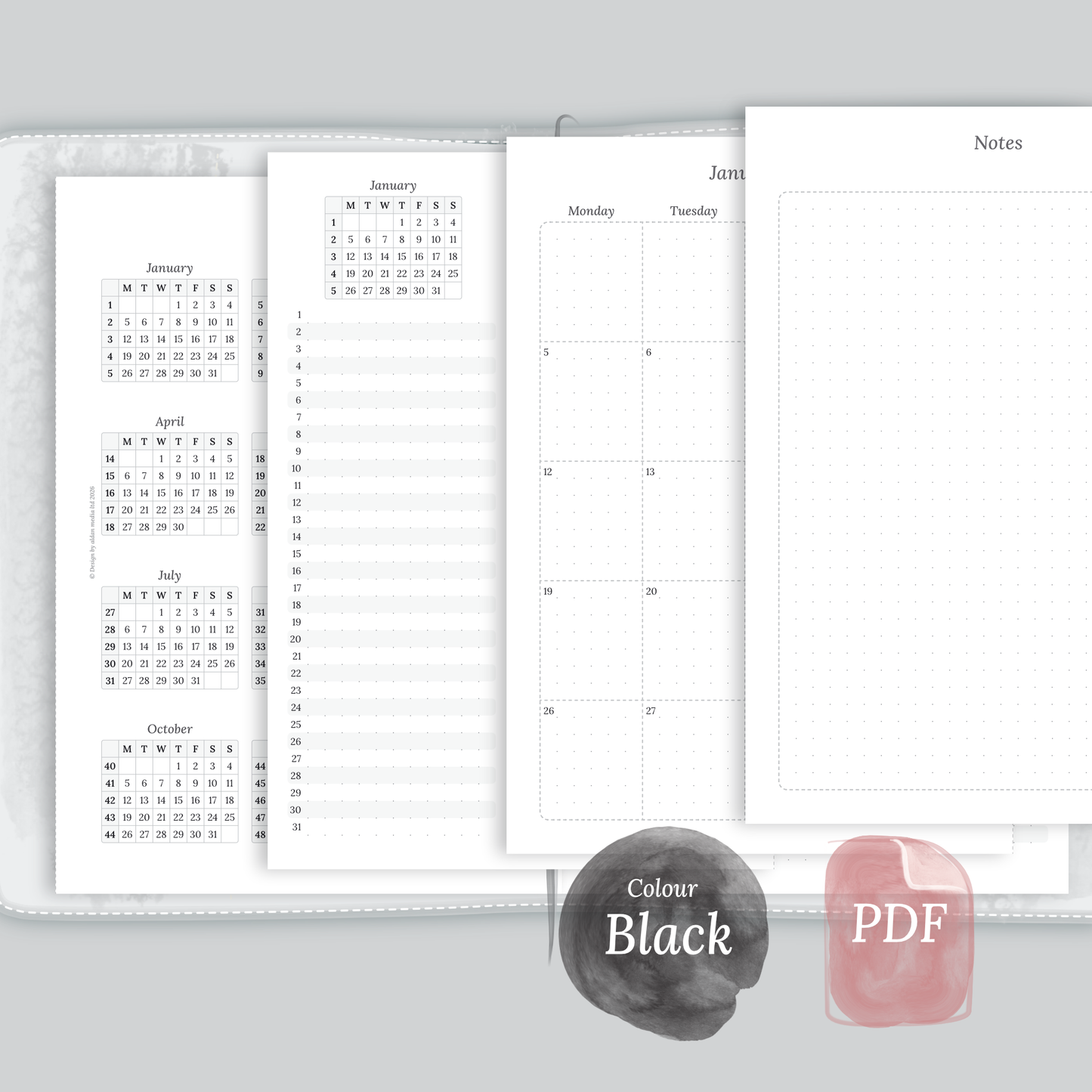 TN A5 | Bundle | Year at a glance, future log & month on 2 pages