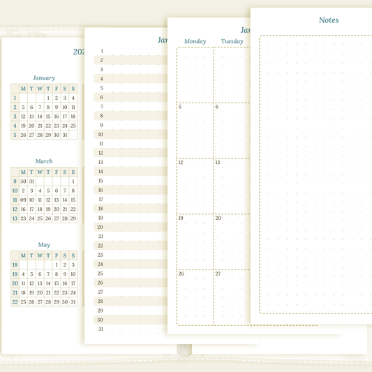Bundle | Year at a glance, future log & monthly - Personal