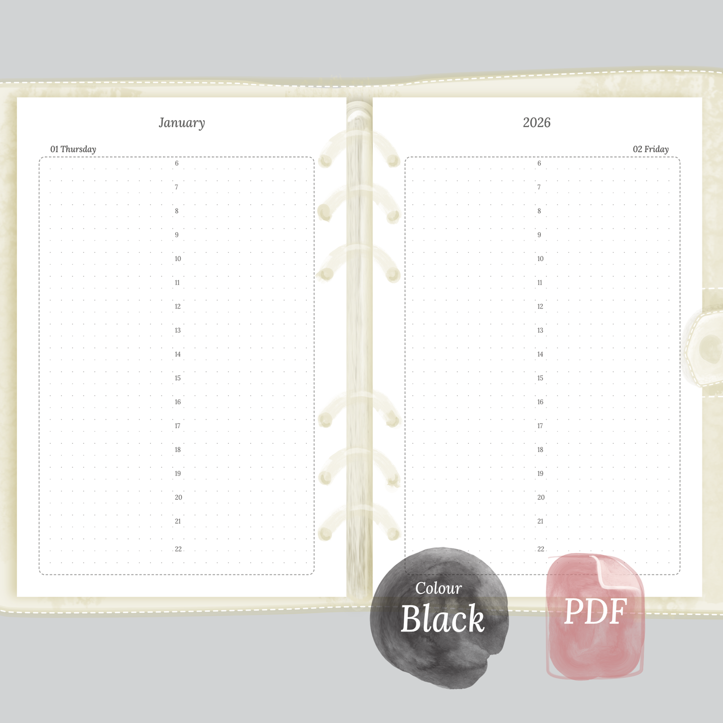 D1P | Day on 1 page - A5