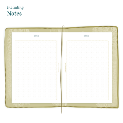 Open planner showing details of the printable planner inserts module Notes for 2027.