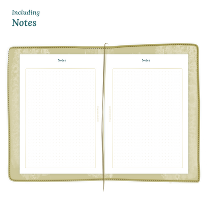 Open planner showing details of the PDF printable planner inserts module Notes for 2027 inside this Bundle.