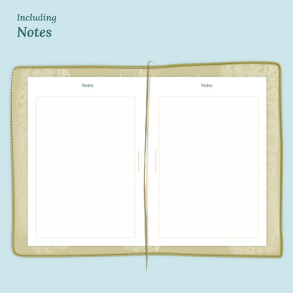 Open planner showing details of the PDF printable planner inserts module Notes for 2027 inside this Bundle XL.