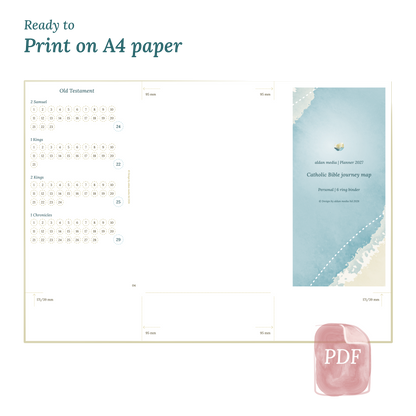 Calendar planner with title on A4 paper that illustrates that our products are ready to print.