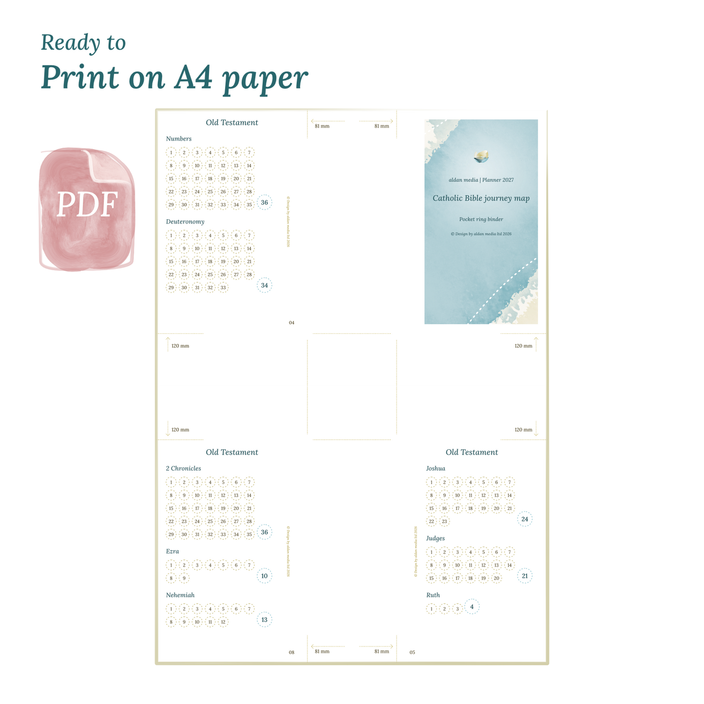 Calendar planner with title on A4 paper that illustrates that our products are ready to print.