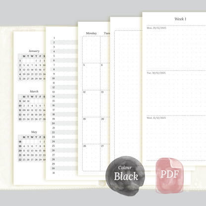 Bundle | Year at a glance, future log, monthly & week on 2 pages- Personal