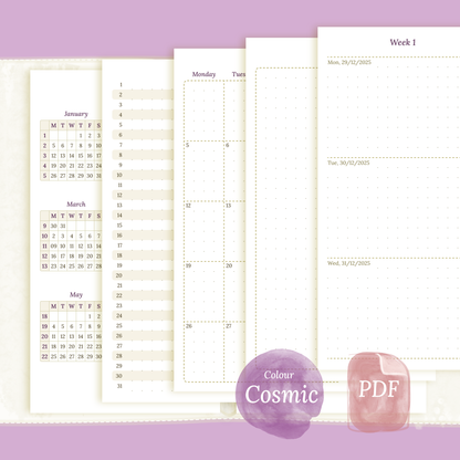 Bundle | Year at a glance, future log, monthly & week on 2 pages- Personal