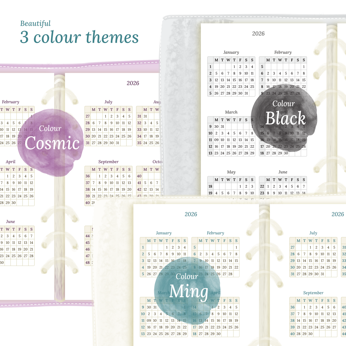 Bundle | Year at a glance, future log, monthly & week on 2 pages- Personal