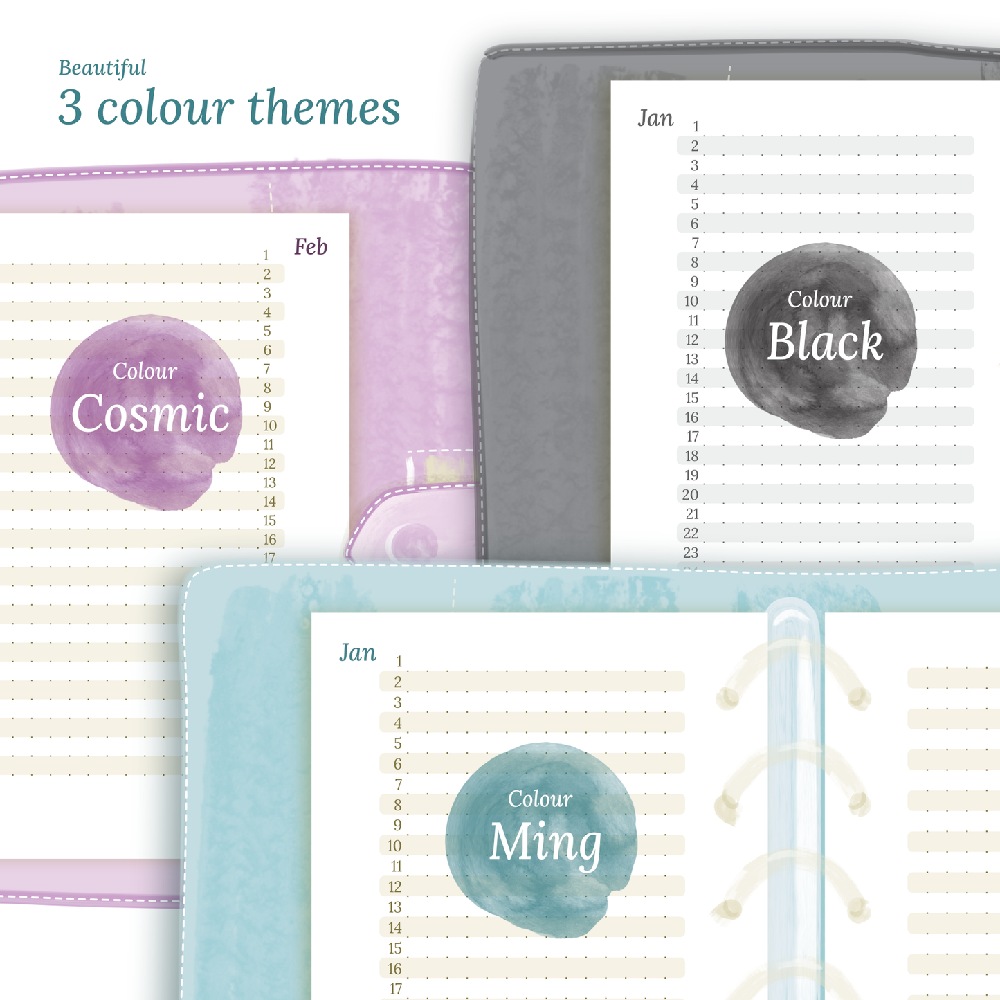 Bundle | Year at a glance, future log, monthly & week on 2 pages - Pocket