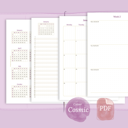 TN A5 | Bundle L | Year at a glance, future log, month on 2 pages & week on 2 pages