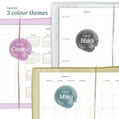 TN A5 | Bundle L | Year at a glance, future log, month on 2 pages & week on 2 pages