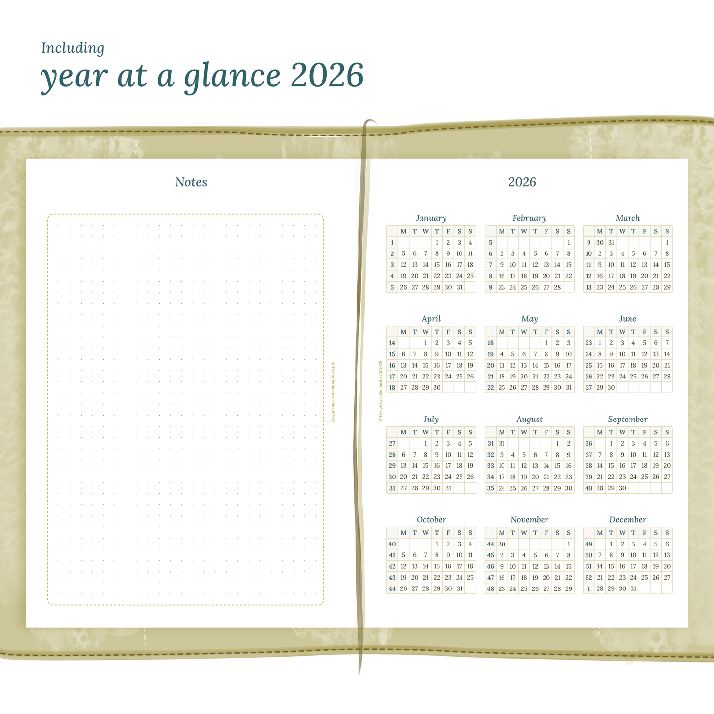 TN A5 | Bundle L | Year at a glance, future log, month on 2 pages & week on 2 pages