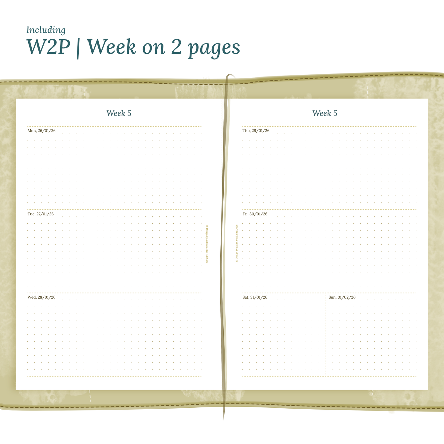 TN A5 | Bundle L | Year at a glance, future log, month on 2 pages & week on 2 pages