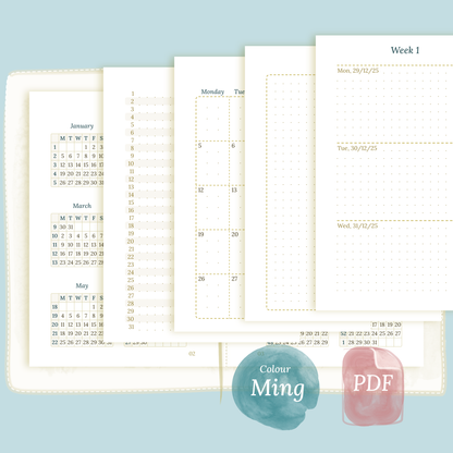 Bundle | Year at a glance, future log, monthly & week on 2 pages - TN Passport