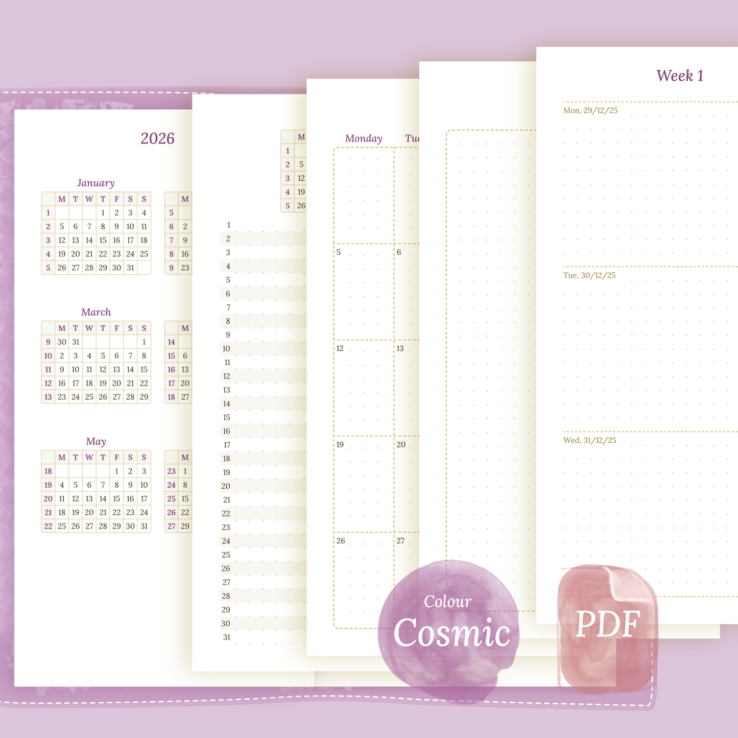 TN Standard | Bundle L | Year at a glance, future log, month on 2 pages & week on 2 pages