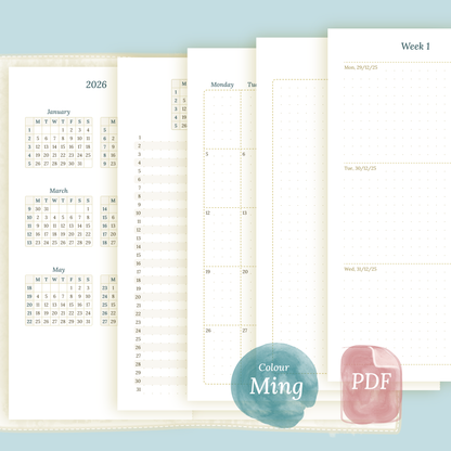 TN Standard | Bundle L | Year at a glance, future log, month on 2 pages & week on 2 pages