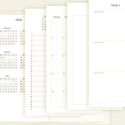 TN Standard | Bundle L | Year at a glance, future log, month on 2 pages & week on 2 pages