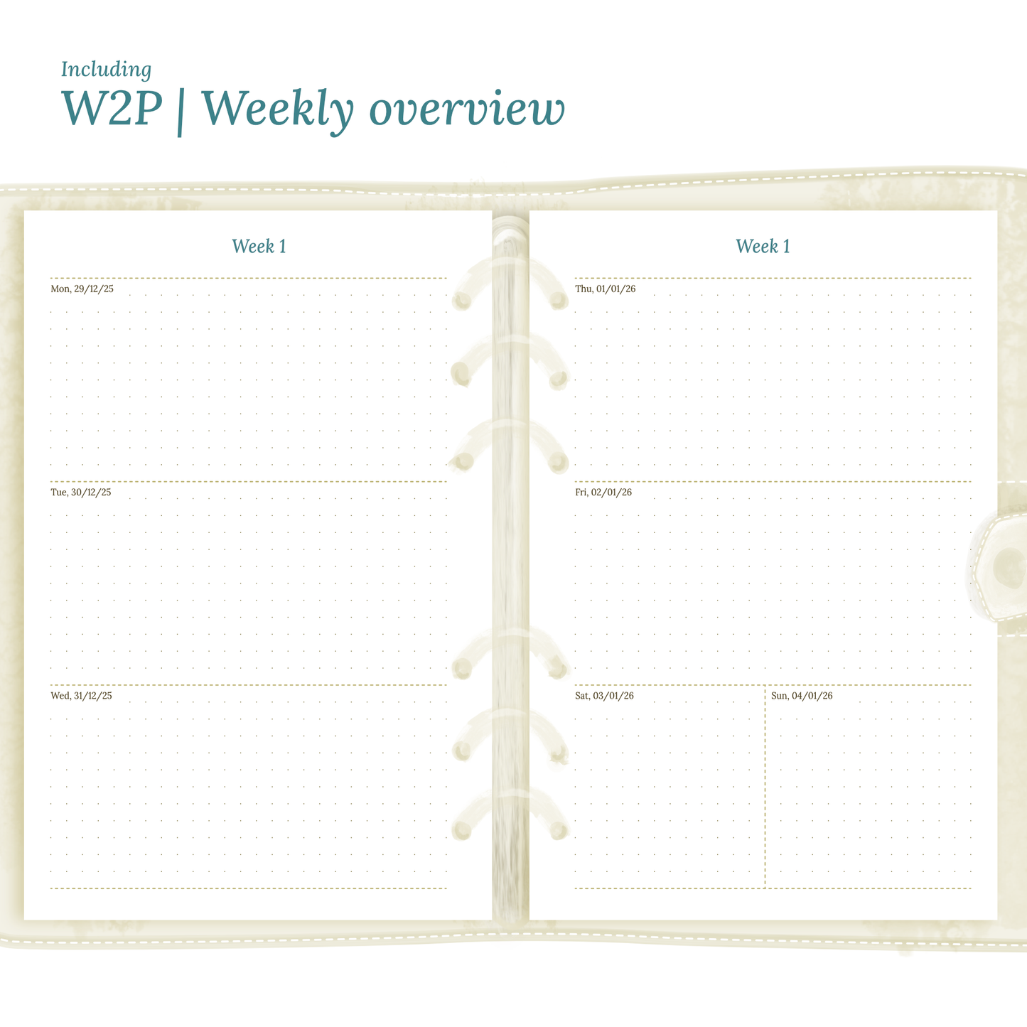 Bundle XL | Year at a glance, future log, monthly, week on 2 pages & daily - A5