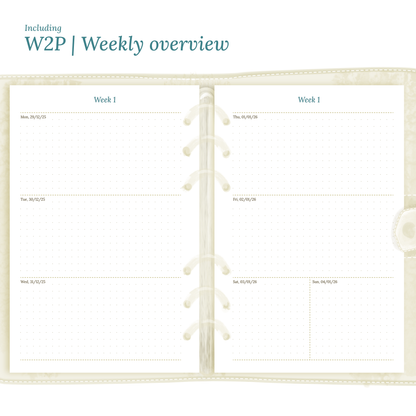 Bundle XL | Year at a glance, future log, monthly, week on 2 pages & daily - A5