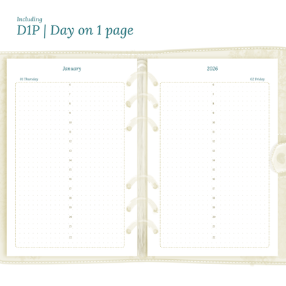 Bundle XL | Year at a glance, future log, monthly, week on 2 pages & daily - A5