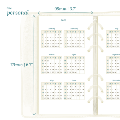 Bundle XL | Year at a glance, future log, monthly, week on 2 pages & daily - Personal