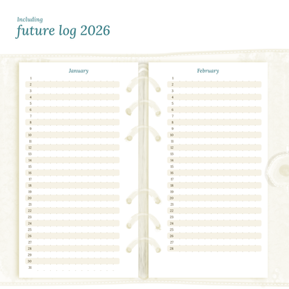 Bundle XL | Year at a glance, future log, monthly, week on 2 pages & daily - Personal