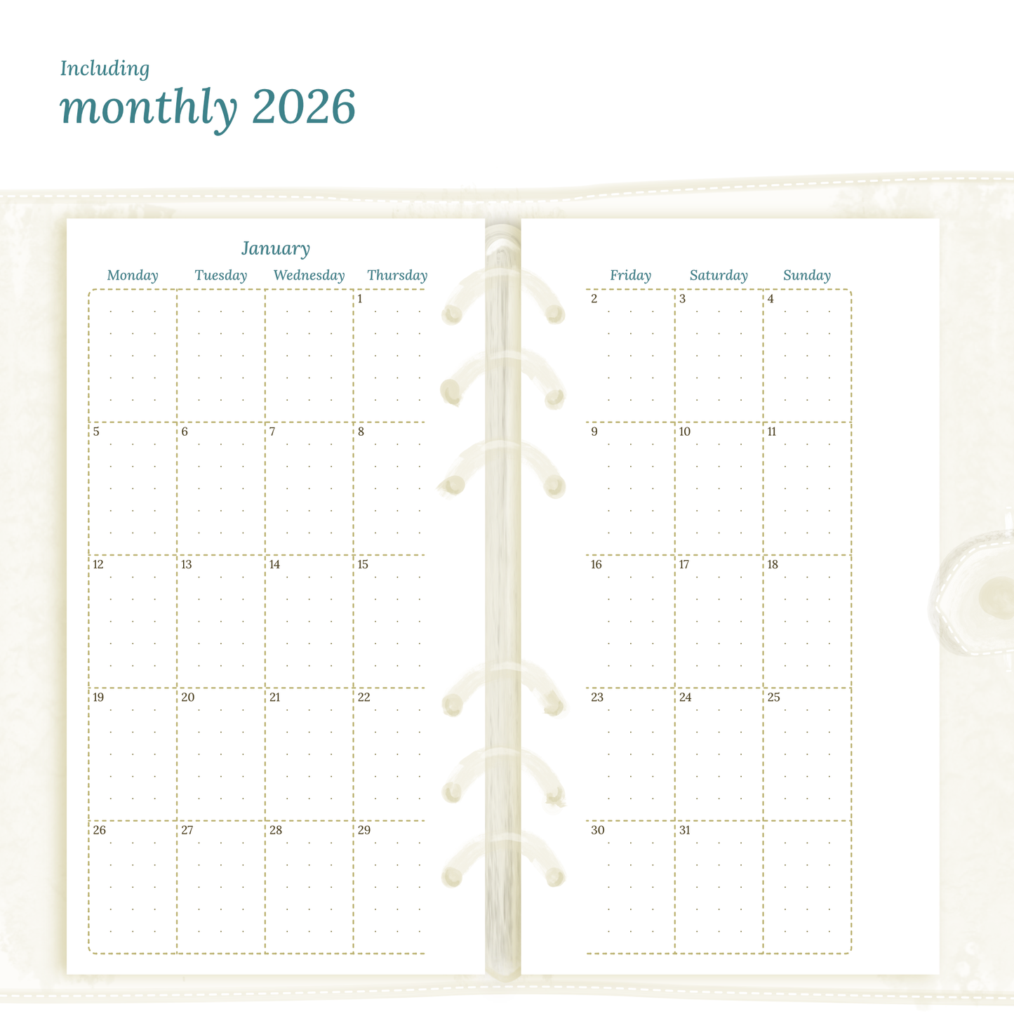 Bundle XL | Year at a glance, future log, monthly, week on 2 pages & daily - Personal