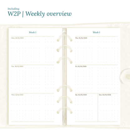 Bundle XL | Year at a glance, future log, monthly, week on 2 pages & daily - Personal