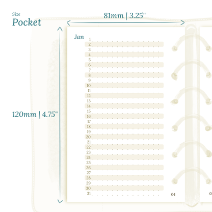Bundle XL | Year at a glance, future log, monthly, week on 2 pages & daily - Pocket
