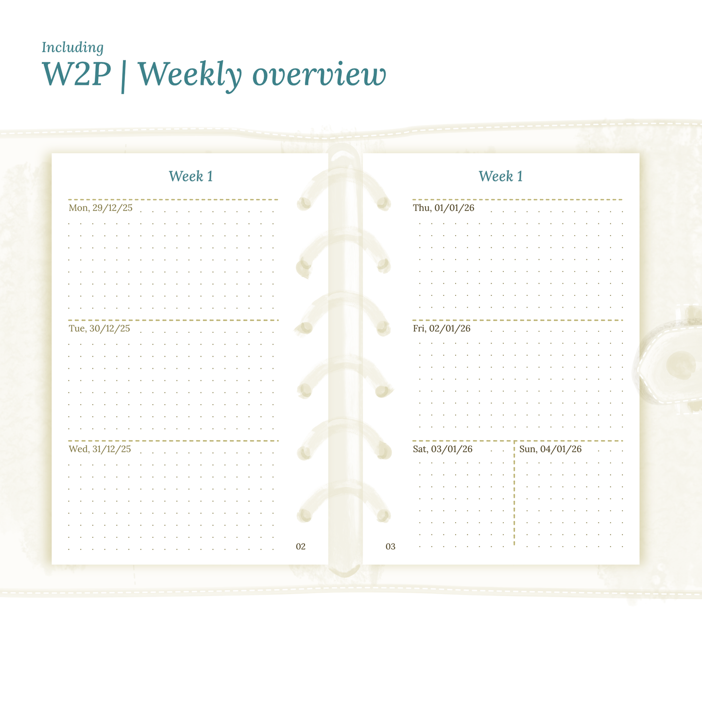 Bundle XL | Year at a glance, future log, monthly, week on 2 pages & daily - Pocket