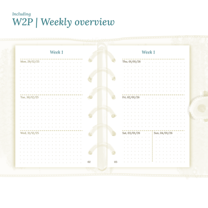 Bundle XL | Year at a glance, future log, monthly, week on 2 pages & daily - Pocket