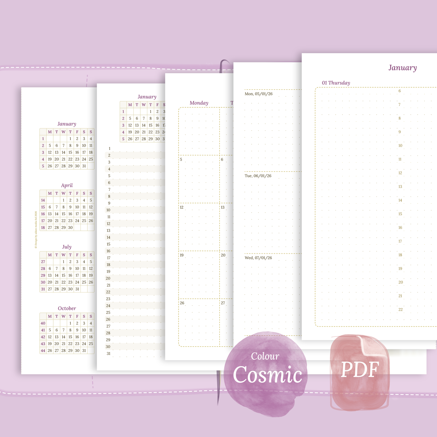 TN A5 | Bundle XL | Year at a glance, future log, month on 2 pages, week on 2 pages & daily
