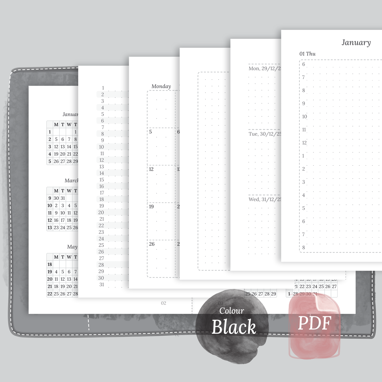 Bundle XL | Year at a glance, future log, monthly, week on 2 pages & daily - TN Passport