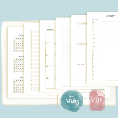 Bundle XL | Year at a glance, future log, monthly, week on 2 pages & daily - TN Passport