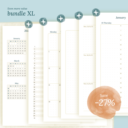 TN Standard | Bundle XL | Year at a glance, future log, month on 2 pages, week on 2 pages & daily