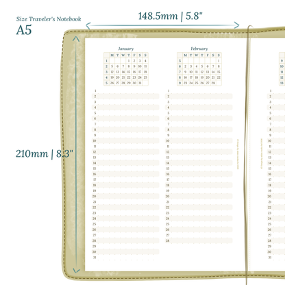 TN A5 | Bundle | Year at a glance, future log & month on 2 pages
