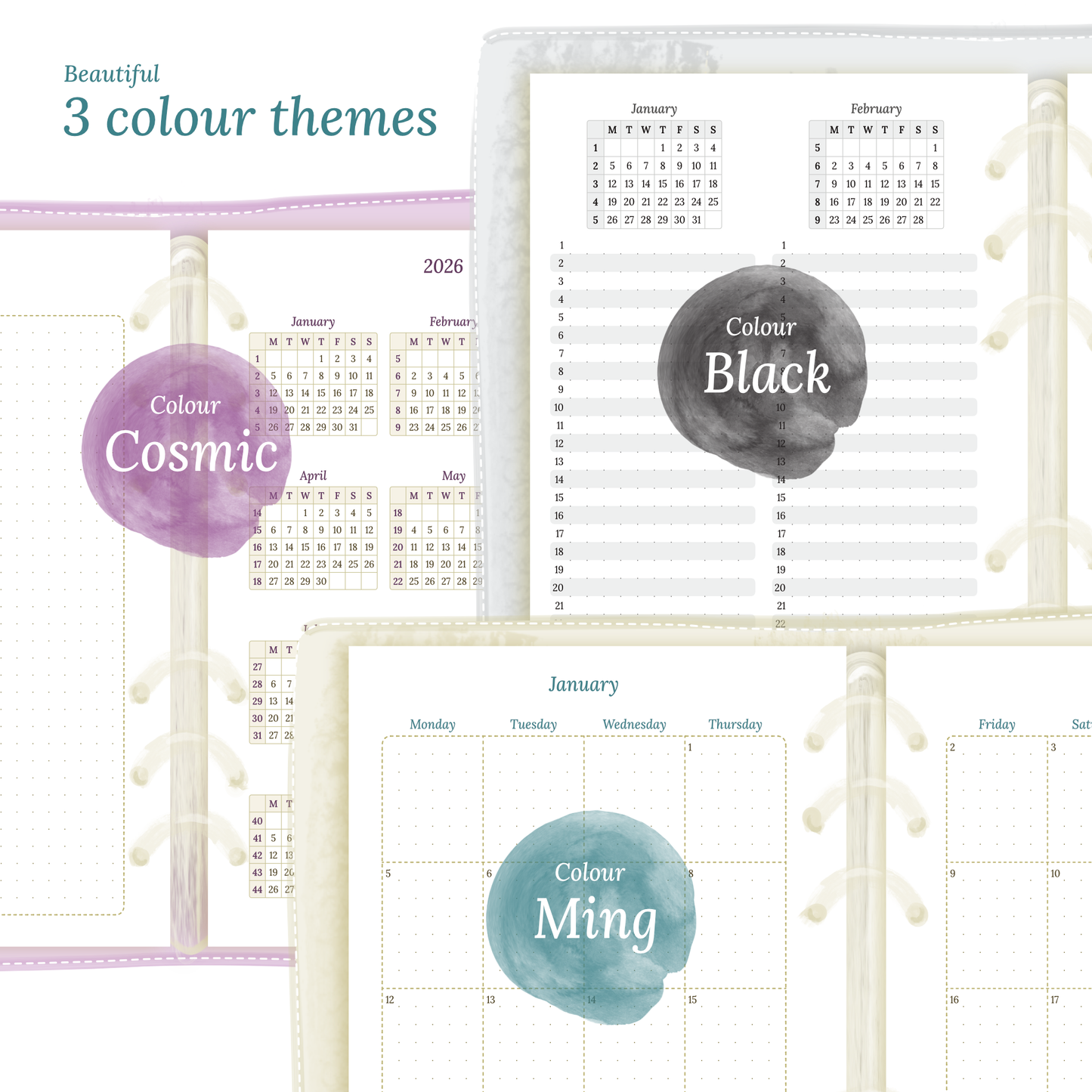 Bundle | Year at a glance, future log & monthly - A5