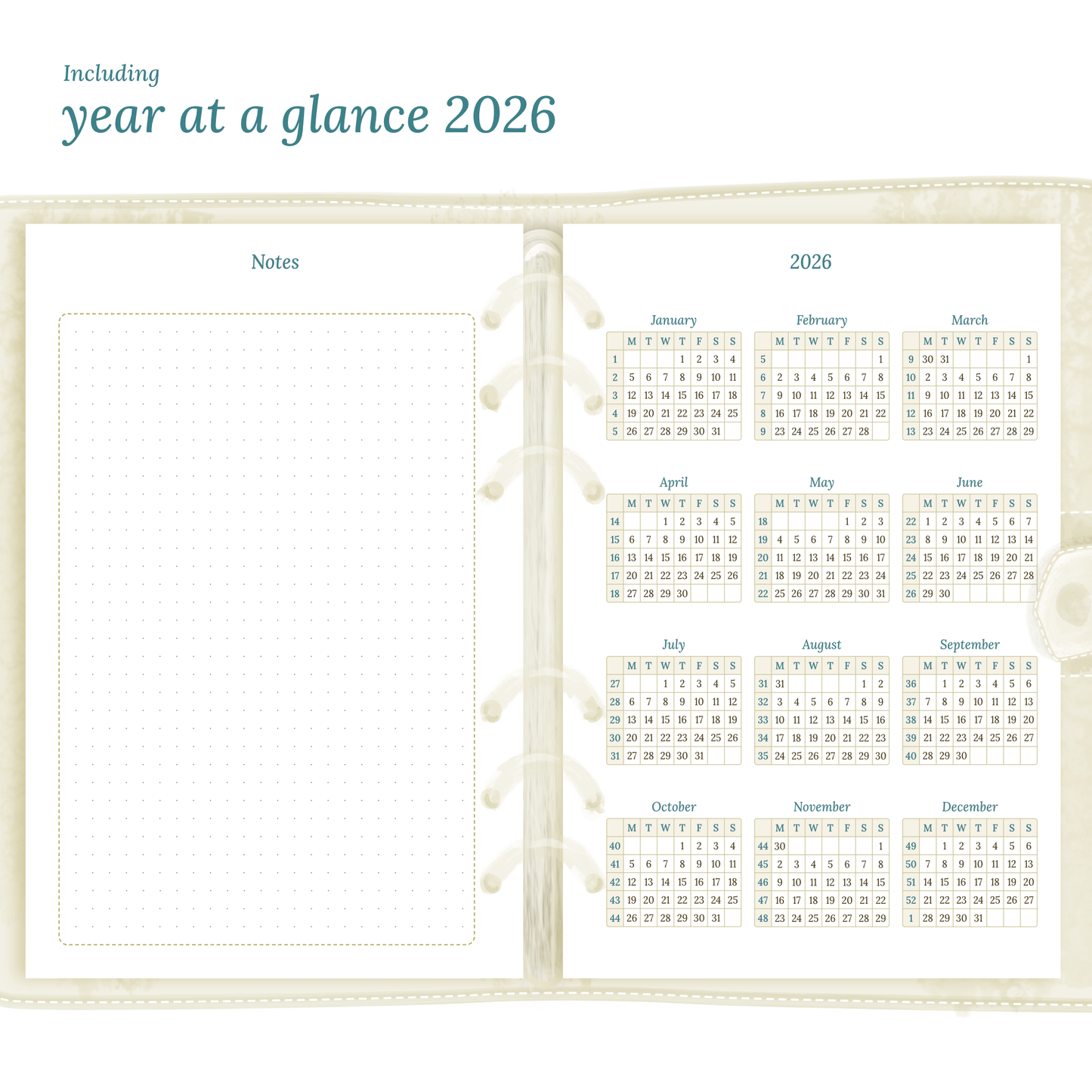 Bundle | Year at a glance, future log & monthly - A5