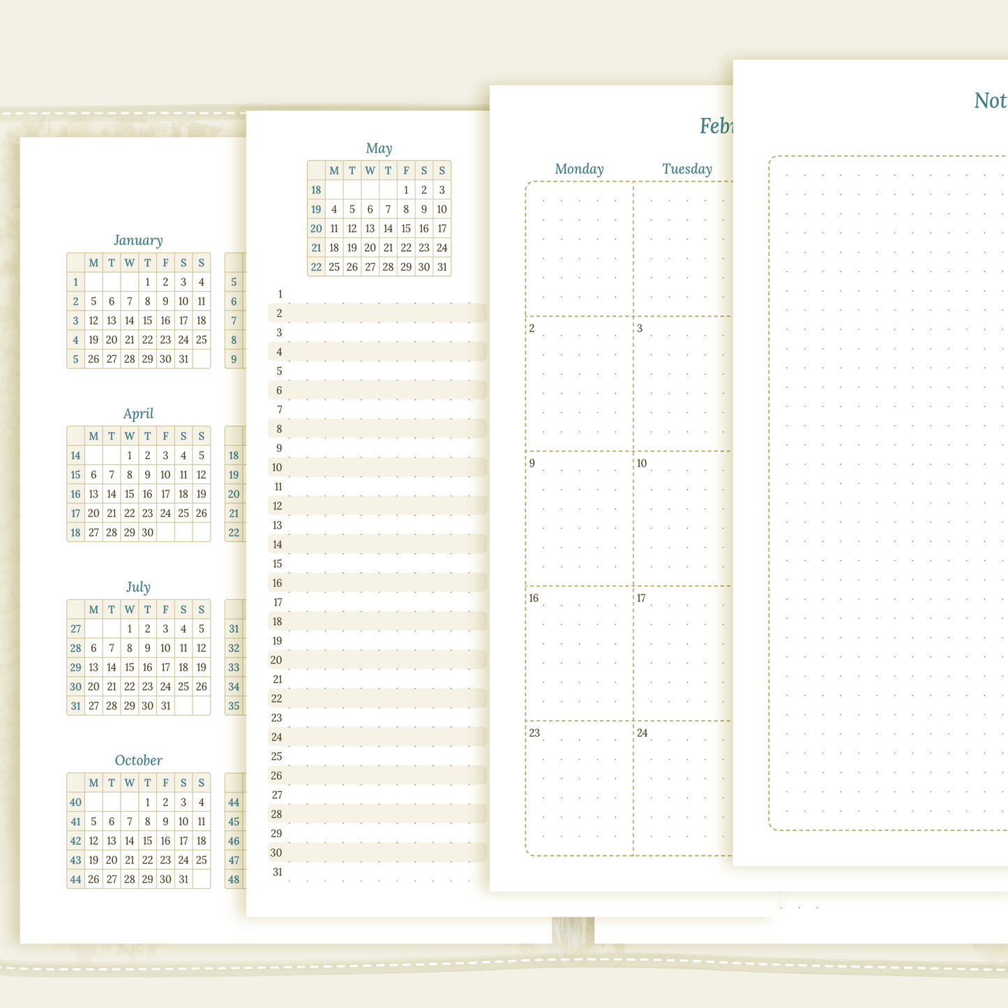 Bundle | Year at a glance, future log & monthly - A5