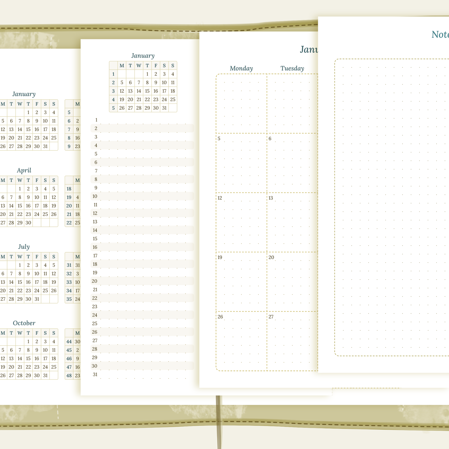 TN A5 | Bundle | Year at a glance, future log & month on 2 pages