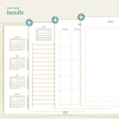 Bundle | Year at a glance, future log & monthly - A5