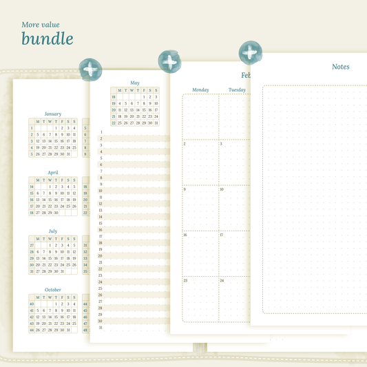 Bundle | Year at a glance, future log & monthly - A5