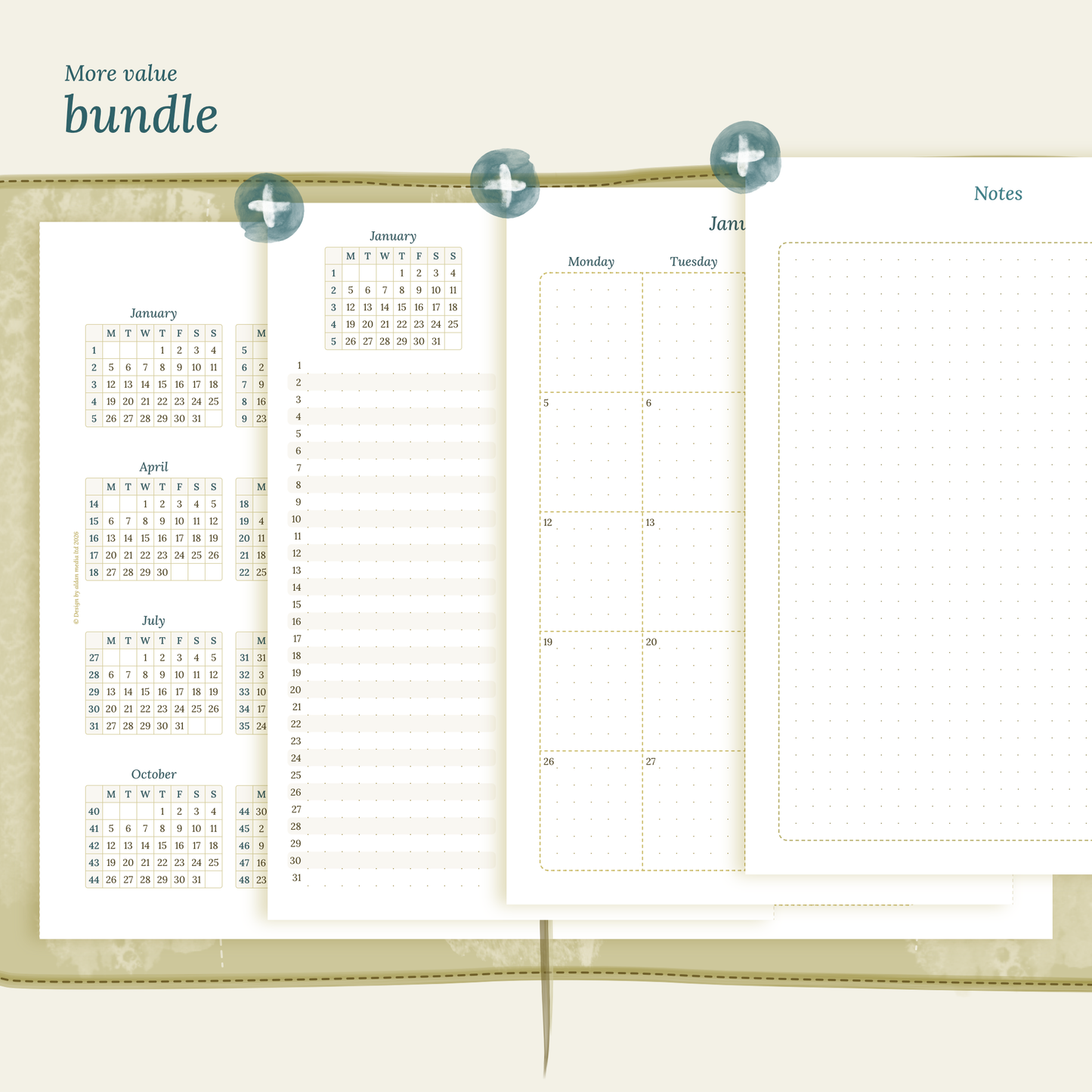 TN A5 | Bundle | Year at a glance, future log & month on 2 pages