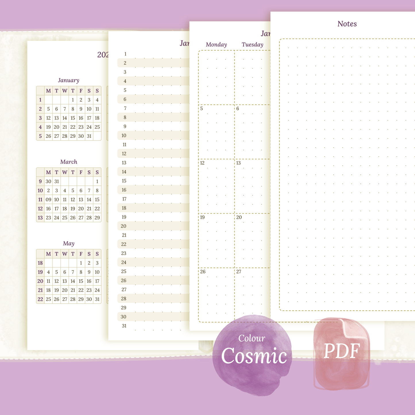 Bundle | Year at a glance, future log & monthly - Personal