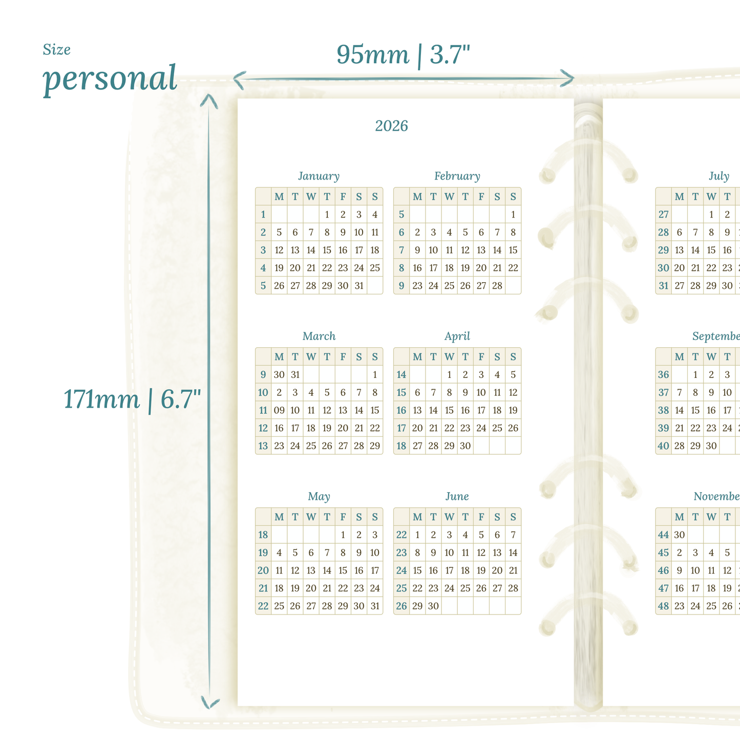 Bundle | Year at a glance, future log & monthly - Personal