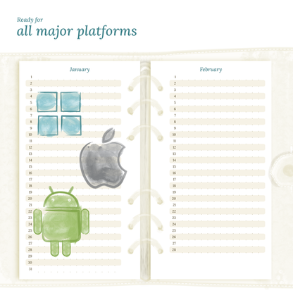 Bundle | Year at a glance, future log & monthly - Personal