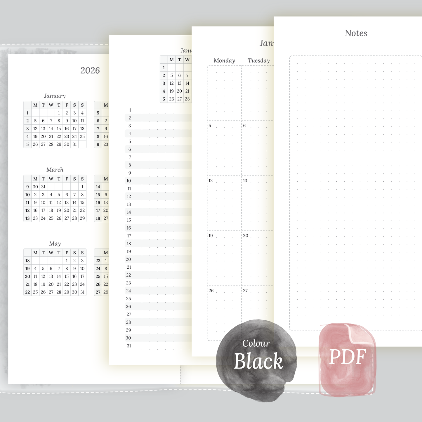 TN Standard | Bundle | Year at a glance, future log & month on 2 pages
