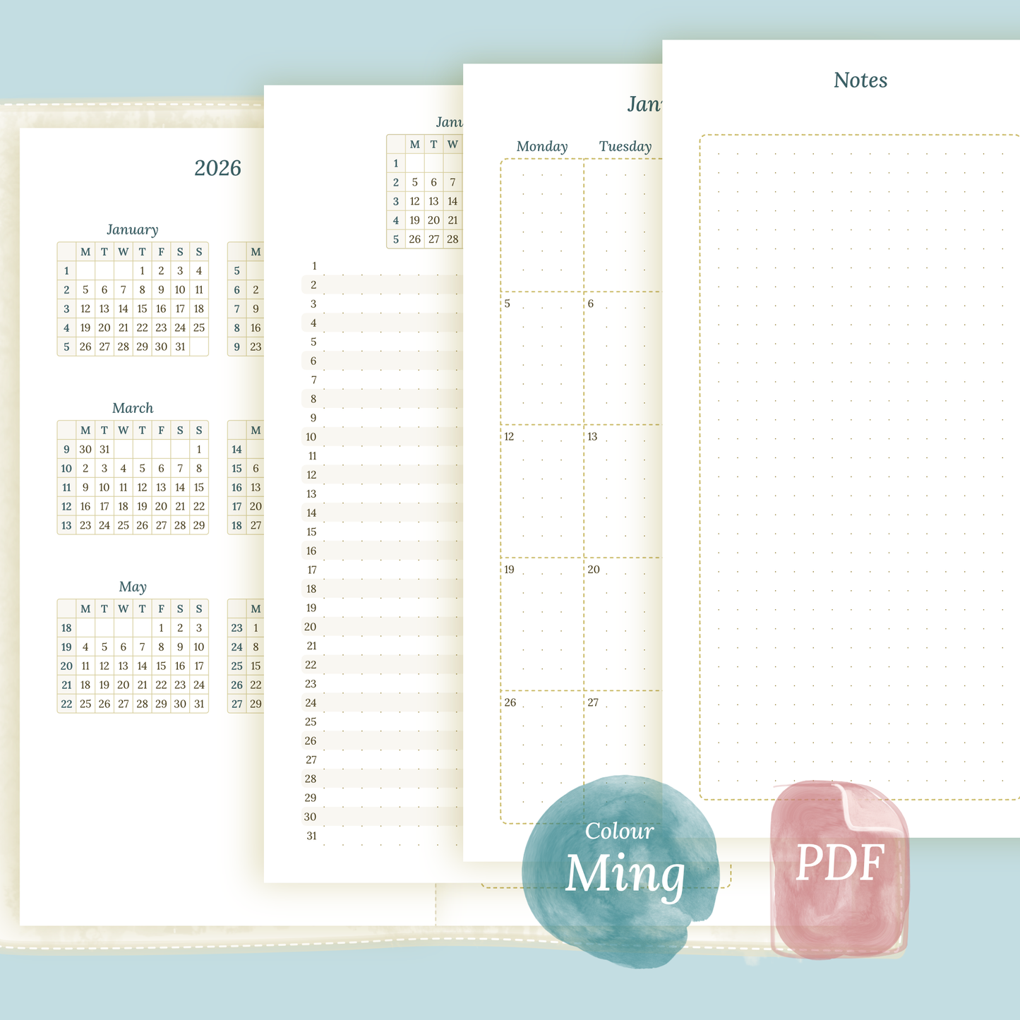 TN Standard | Bundle | Year at a glance, future log & month on 2 pages