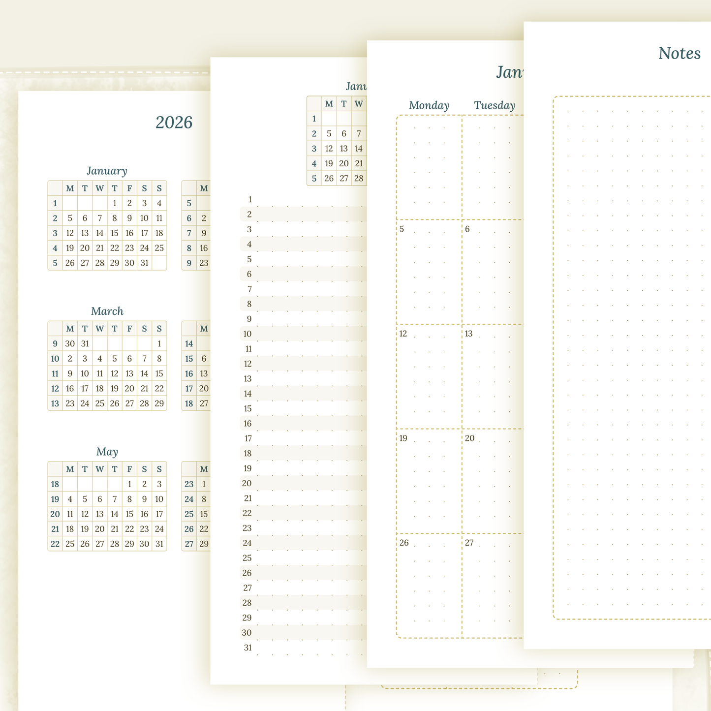 TN Standard | Bundle | Year at a glance, future log & month on 2 pages